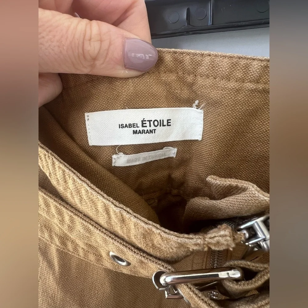 Isabel Marant Parana Paperbag-Waist Cotton Linen-Blend Shorts (size 36/4) - Picture 12 of 16